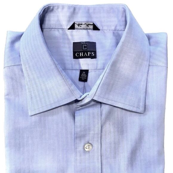 Chaps by Ralph Lauren Non Iron Classic Fit Dress Shirt in Light Blue Men’s XL - Picture 1 of 8